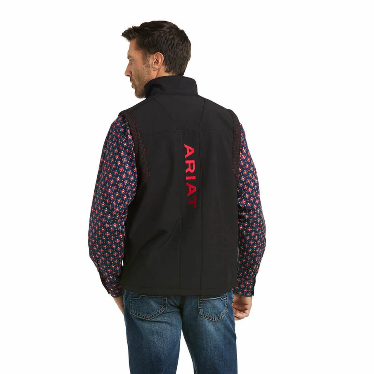 Ariat Vernon Vent Softshell Men's Vest - Black/Red 5 Ariat Vernon Vent Softshell Men's Vest - Black/Red - Image 3