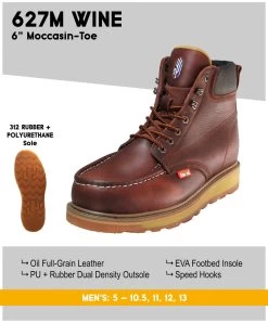 Cactus 627M Wine Soft Toe Work Boot