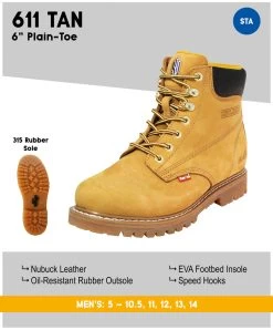 Cactus 611 Tan Soft Toe Work Boot