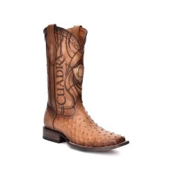 Cuadra Men's Square Toe Ostrich Flame Orix Cowboy Boot