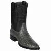 Los Altos Gray Caiman Belly Roper Cowboy Boots -Guadalajara Western Wear newcopy