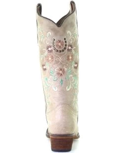 Circle G By Corral Women's Sand & Flower Embroidery Snip Toe Boot -Guadalajara Western Wear shopping 27