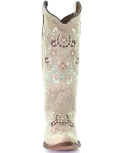 Circle G By Corral Women's Sand & Flower Embroidery Snip Toe Boot -Guadalajara Western Wear shopping 28