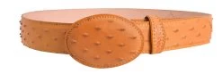 White Diamond Avestruz Imitation Leather Belt -Mantequilla