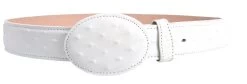 White Diamond Avestruz Imitation Leather Belt -Blanco