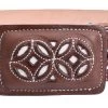 White Diamond Nevajeado Leather Belt - Cafe