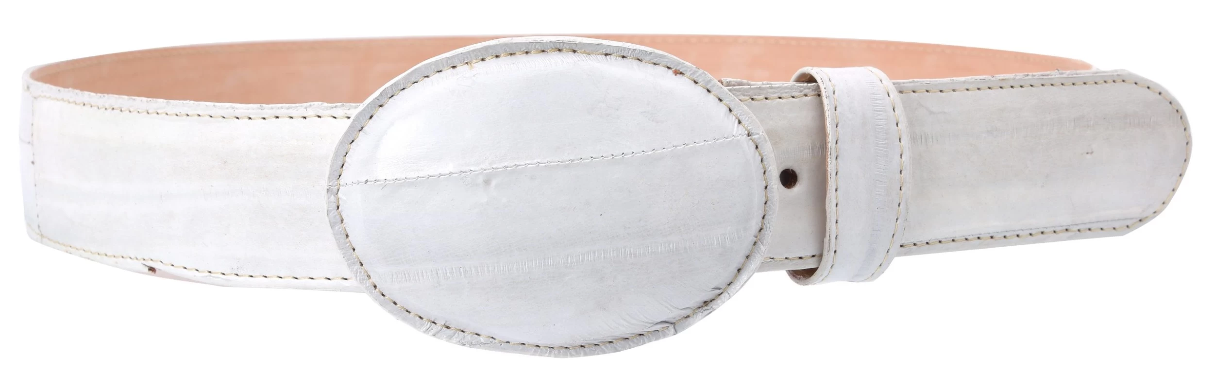 White Diamond Anguila Leather Belt - Blanco 3 White Diamond Anguila Leather Belt - Blanco