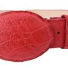 White Diamond Caiman Belly Imitation Leather Belt - Rojo -Guadalajara Western Wear whitediamand1845