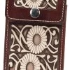 White Diamond Lazer Tooled Leather Cell Phone Case - Shedron -Guadalajara Western Wear whitediamonds0228