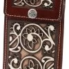 White Diamond Lazer Tooled Leather Cell Phone Case - Shedron -Guadalajara Western Wear whitediamonds0231