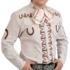 Camisa Charra Tradicional - Beige -Guadalajara Western Wear whitediamonds0452